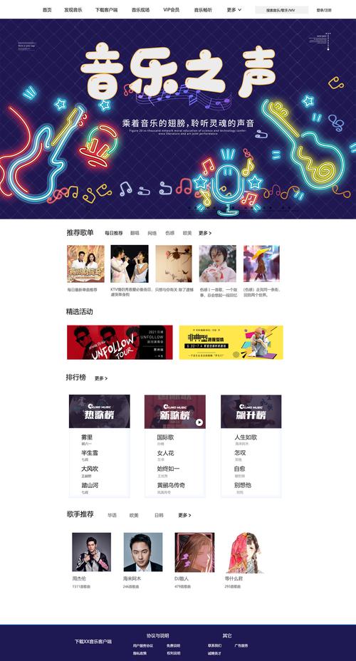 歌单网站设计,音乐世界的视觉盛宴
